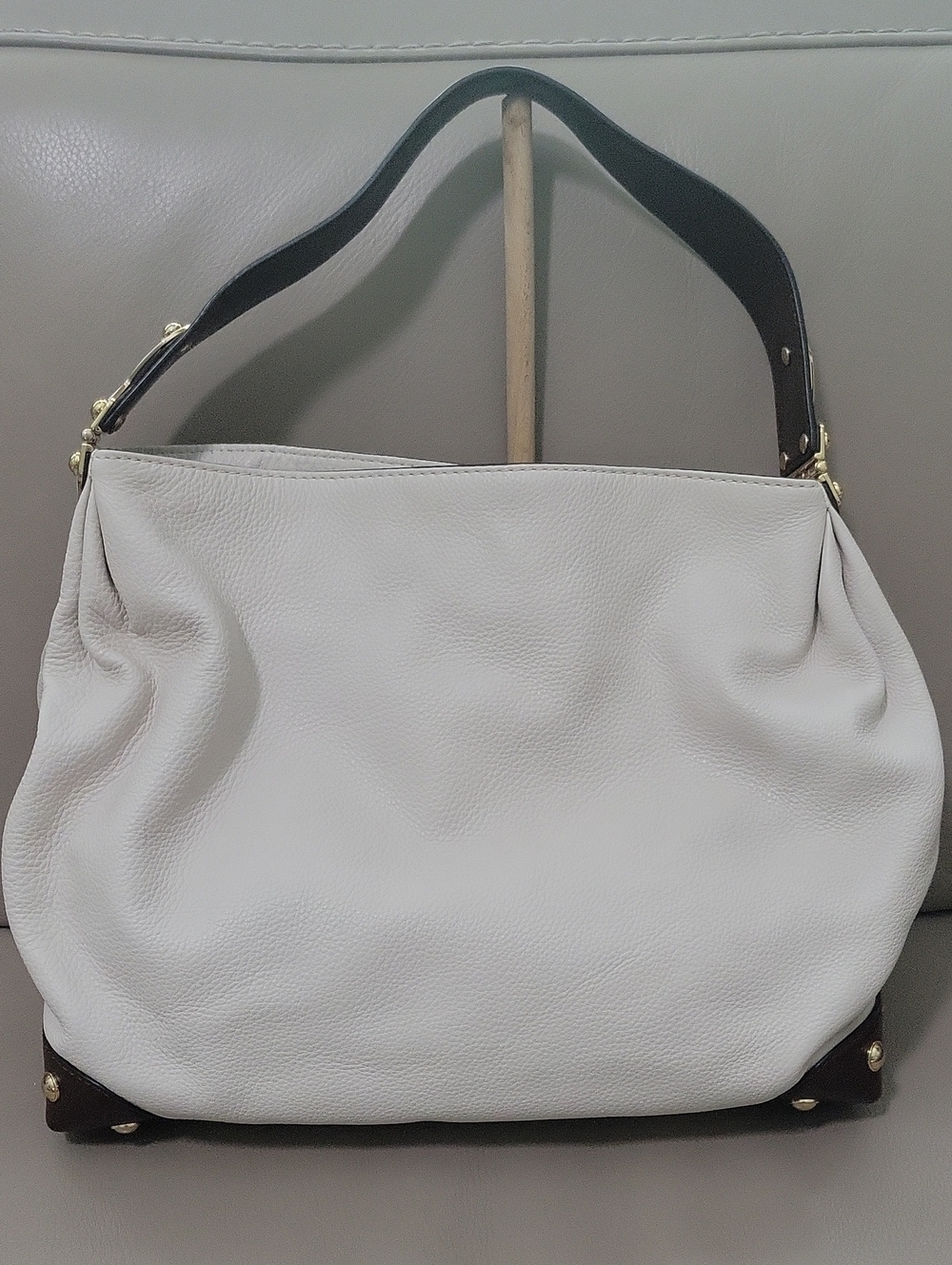Michael Kors Sullivan White Leather Shoulder Hobo Bag